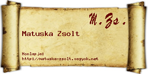 Matuska Zsolt névjegykártya